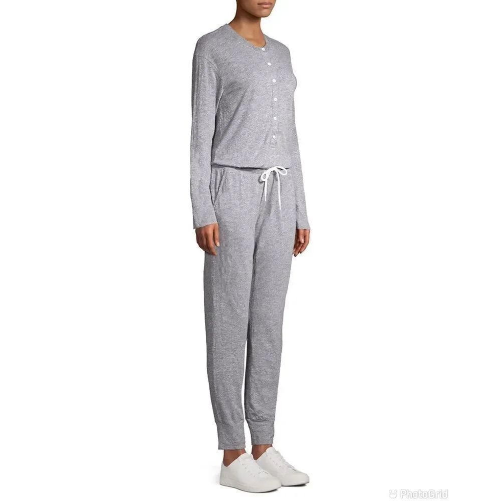 Monrow Henley Drawstring Jumpsuit - Picture 2 of 11